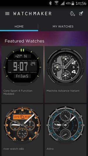 Tako aplikacije kot številčnice se na uro nameščajo ob pomoči sparjenega telefona. Na sliki je najboljši urejevalnik lastnih številčnic, WatchMaker.
